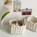 Roomtery Cotton Rope Woven Desk Storage Basket, view 6
