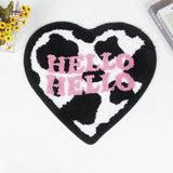Roomtery Cow Print Heart Shaped Accent Rug, view 3