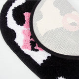 Roomtery Cow Print Heart Shaped Accent Rug, view 5