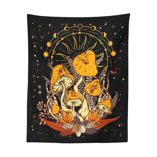 Roomtery Crazy Halloween Mushrooms Tapestry