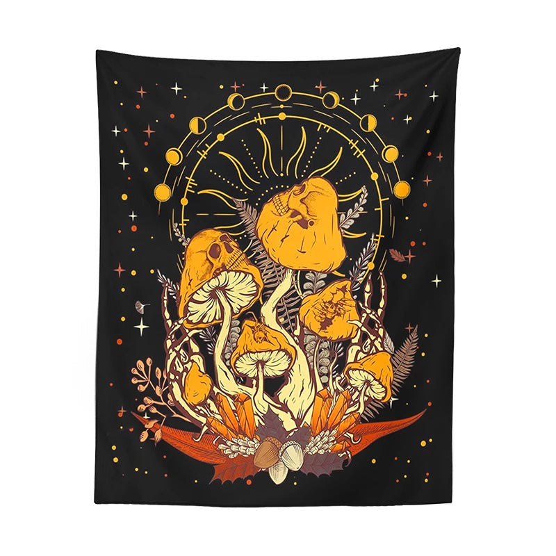 Roomtery Crazy Halloween Mushrooms Tapestry