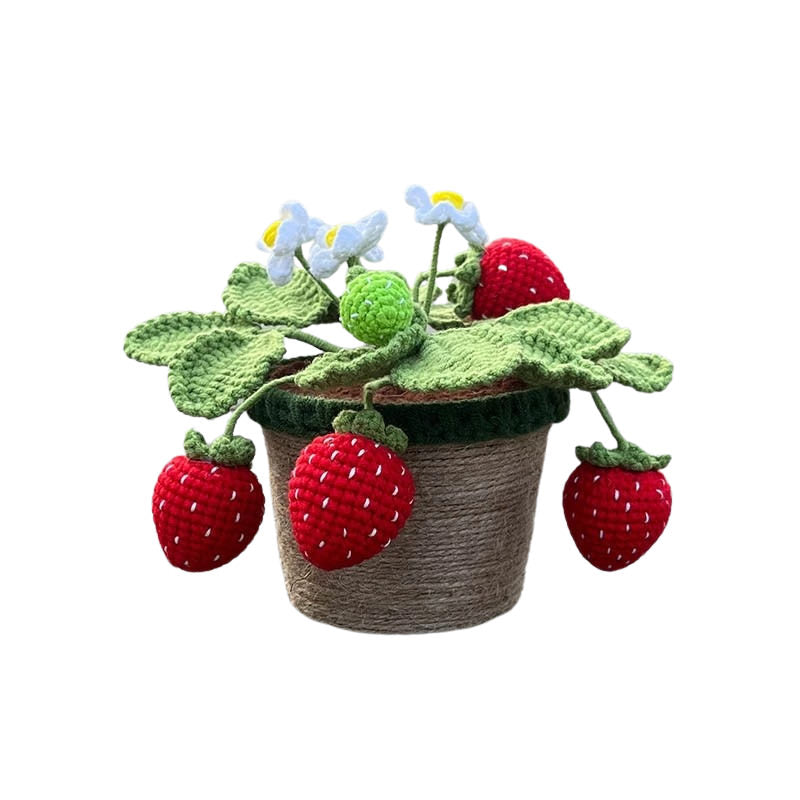 Roomtery Crochet Potted Strawberry Bush