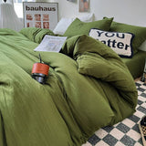 Roomtery Crumpled Solid Color Sheets Bedding Set, view 2