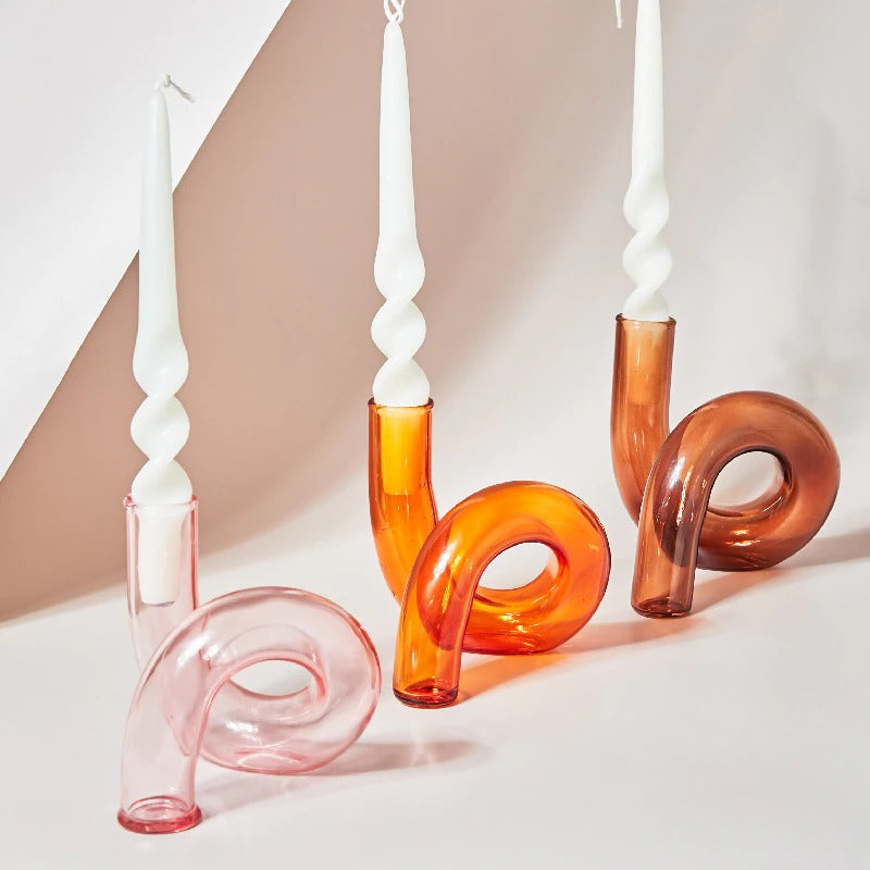 Roomtery Curved Tube Candle Holder