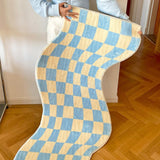 Roomtery Curvy Edge Pastel Checker Rug, view 4