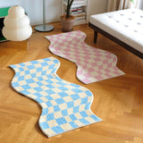 Roomtery Curvy Edge Pastel Checker Rug, view 6