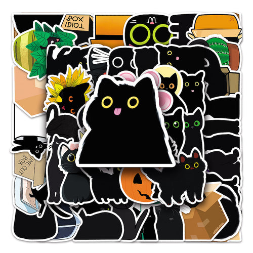 Roomtery Cute Black Cat Sticker Pack