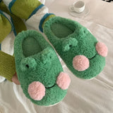 Roomtery Cute Cartoon Frog Plush Slippers, view 3