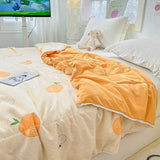 Roomtery Cute Cartoon Orange Print Quilt, view 2
