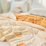 Roomtery Cute Cartoon Orange Print Quilt, view 3