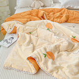 Roomtery Cute Cartoon Orange Print Quilt, view 4