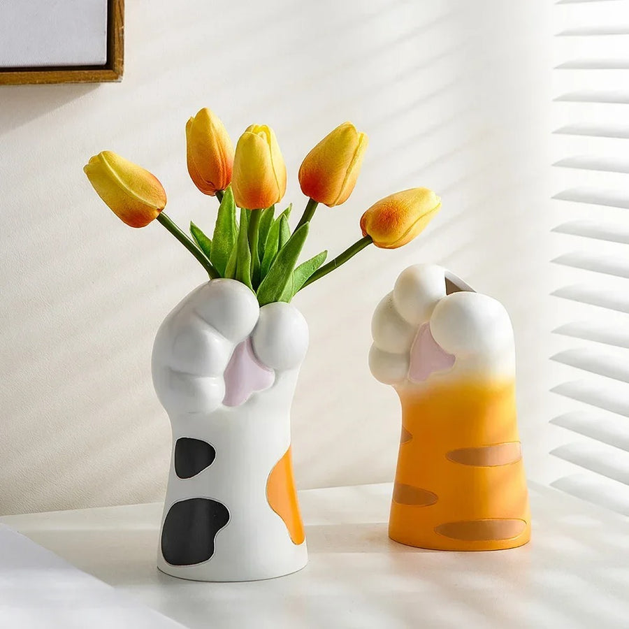 Roomtery Cute Cat Paw Desktop Vase