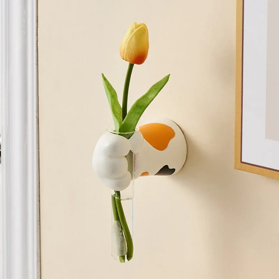 Roomtery Cute Cat Paw Wall Hanging Vase