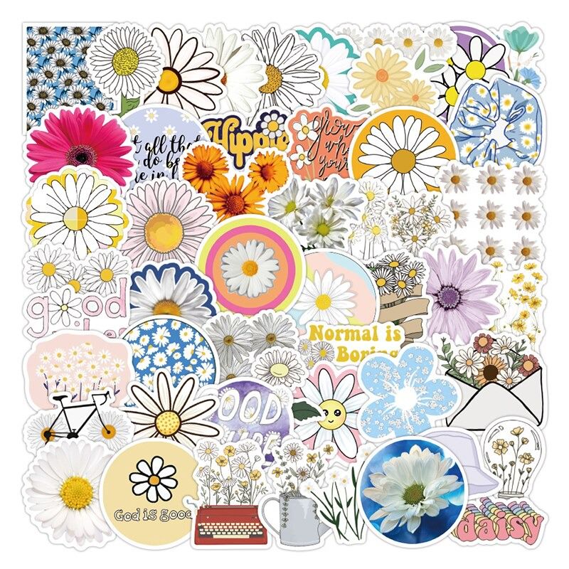 Roomtery Cute Daisy Flowers Sticker Pack