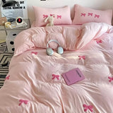 Roomtery Cute Embroidered Bows Coquette Bedding Set, view 2