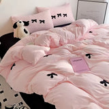 Roomtery Cute Embroidered Bows Coquette Bedding Set, view 5