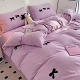 Roomtery Cute Embroidered Bows Coquette Bedding Set, view 6