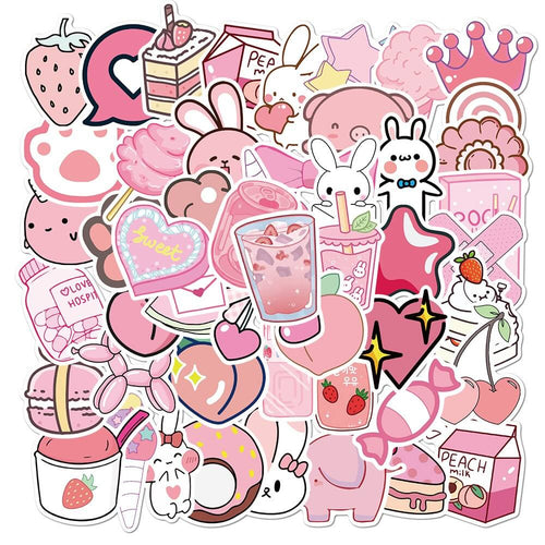 Roomtery Cute Pastel Pink Sticker Pack