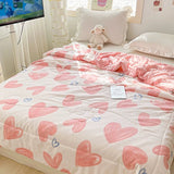 Roomtery Pink Hearts Print Quilt, view 3