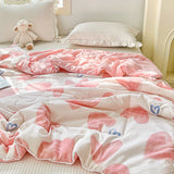 Roomtery Pink Hearts Print Quilt, view 4