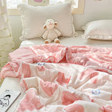 Roomtery Pink Hearts Print Quilt, view 5
