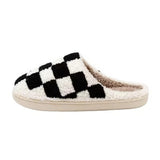 Roomtery Cute Soft Plush Checkered House Slippers, view 3