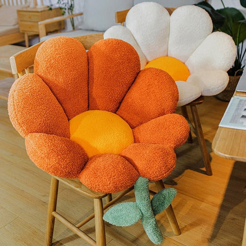 Roomtery Daisy Flower Plush Seat Cushion