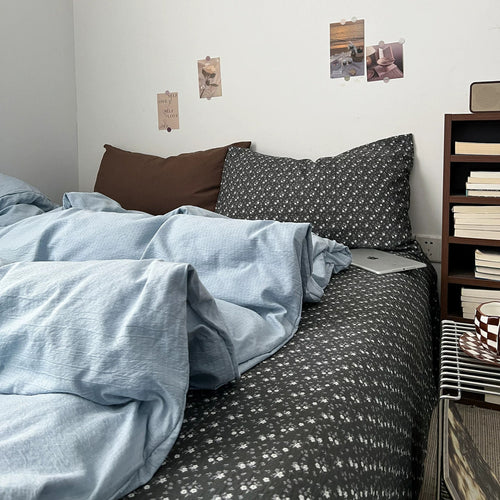 Roomtery Dark Academia Ditsy Floral & Sky Blue Bedding Set