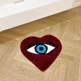 Roomtery Dark Red Eye Heart Tufted Rug, view 3