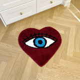 Roomtery Dark Red Eye Heart Tufted Rug, view 4