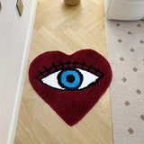 Roomtery Dark Red Eye Heart Tufted Rug, view 5