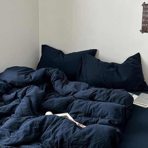 Roomtery Deep Blue Ocean Minimalist Bedding Set