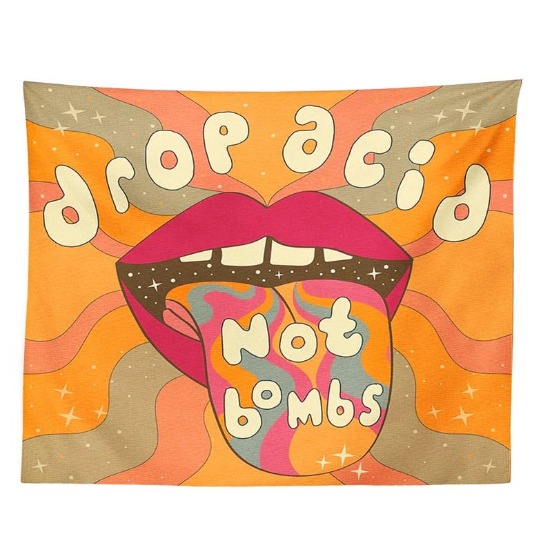 Roomtery Drop Acid Not Bombs Tapestry