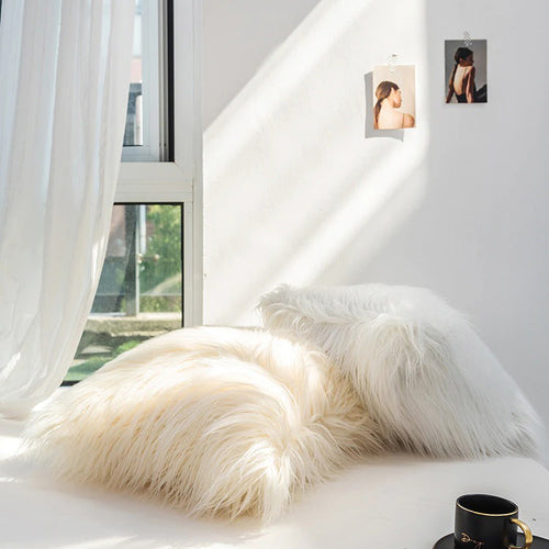 Roomtery Dusty Faux Fur Cushion Cover
