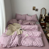 Roomtery Dusty Purple Gingham Bedding Set, view 3