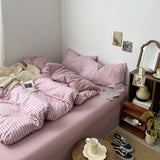 Roomtery Dusty Purple Gingham Bedding Set, view 5