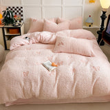 Roomtery Embroidered Bows Sherpa Bedding Set, view 2