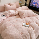 Roomtery Embroidered Bows Sherpa Bedding Set, view 3