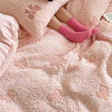 Roomtery Embroidered Bows Sherpa Bedding Set, view 4