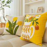 Roomtery Embroidered Flowers in a Vase Cushion Cover, view 3