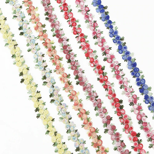 Roomtery Embroidered Rose Lace Trim