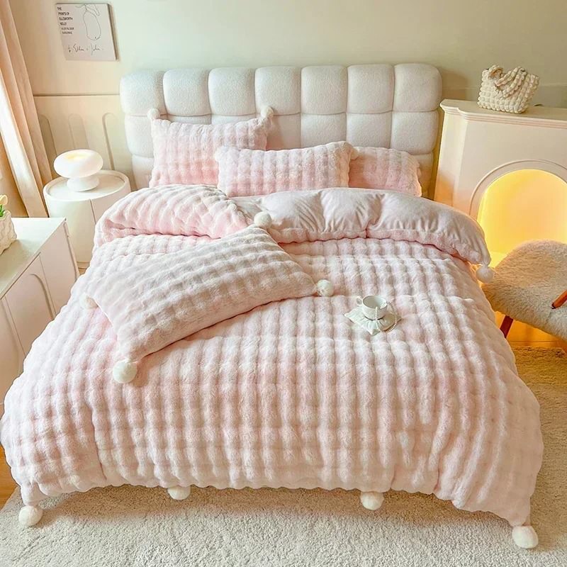 Roomtery Faux Fur Warm Fluffy Bedding Set
