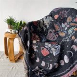 Roomtery Floral Moon Phases Woven Throw Blanket, view 2