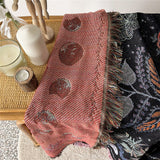 Roomtery Floral Moon Phases Woven Throw Blanket, view 4