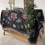 Roomtery Floral Moon Phases Woven Throw Blanket, view 6