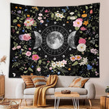 Roomtery Floral Triple Moon Phases Tapestry, view 2