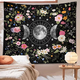 Roomtery Floral Triple Moon Phases Tapestry, view 4