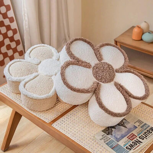 Roomtery Fluffy Flower Decorative Throw Pillow