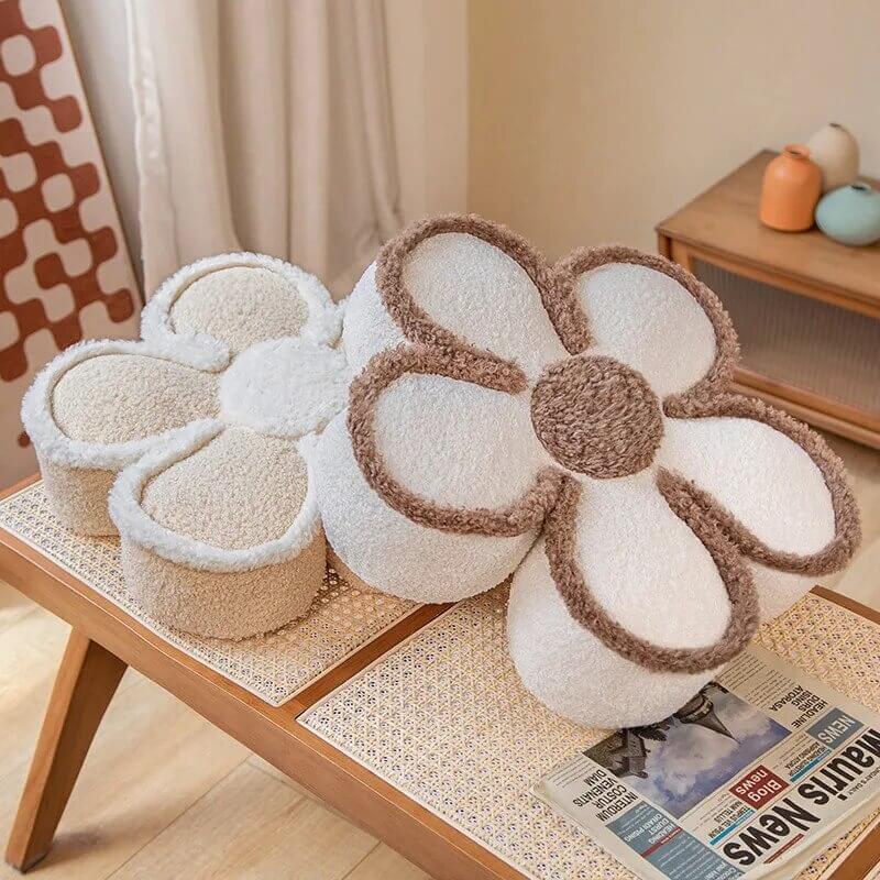 Roomtery Fluffy Flower Decorative Throw Pillow
