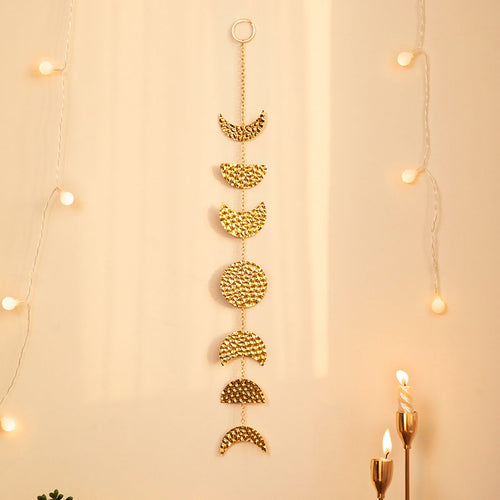 Roomtery Forged Gold Vertical Moon Phases Wall Decor